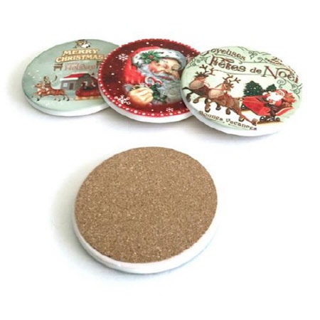 산타 도자기 컵받침 컵코스터 4종세트 크리스마스 산타 도자기 컵받침 컵코스터 4종세트 크리스마스