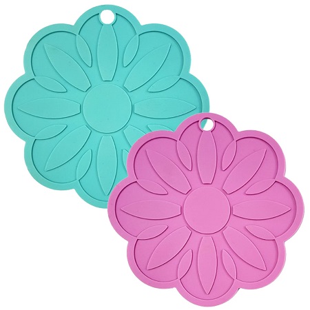 해피 뉴 핑크 민트 컬러 꽃 모양 실리콘 냄비받침 해피 뉴 핑크 민트 컬러 꽃 모양 실리콘 냄비받침