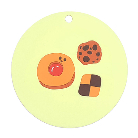 옐로우 원형 실리콘 냄비받침 주방용품 인쇄 옐로우 원형 실리콘 냄비받침 주방용품 인쇄