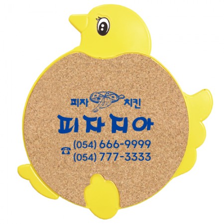 노란 오리 코르크 실용적 냄비받침