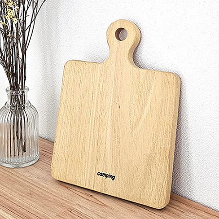 천연 고무나무 원목 사각형 핸들형 주방 냄비받침