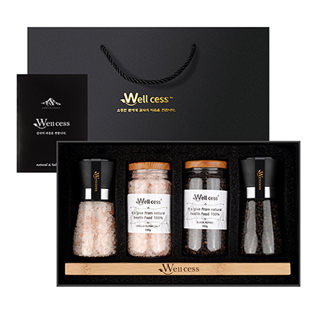 화이트 깔끔한 디자인 프리미엄 천일염 고급 선물세트