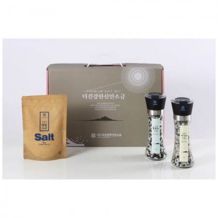 실버 3구 스테인리스 프리미엄 소금 조미료 보관용기