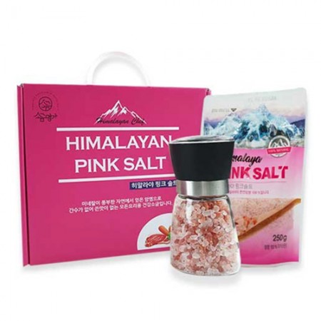히말라야 핑크 소금 알갱이 천연 미네랄 건강 조미료