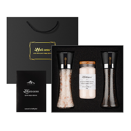 블랙 프리미엄 천연 바다소금 세트 선물용