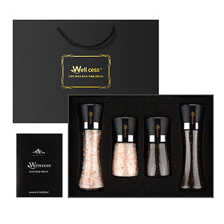 블랙 프리미엄 천연 바다소금 선물용 소포장 세트