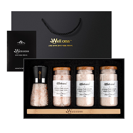 블랙 스타일리시 포장 천연 미네랄 소금 선물세트
