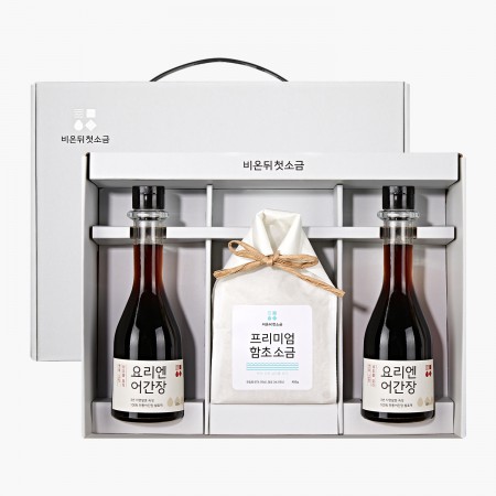 프리미엄 천연 바다소금 화이트 원형용기 고급 선물용 소금