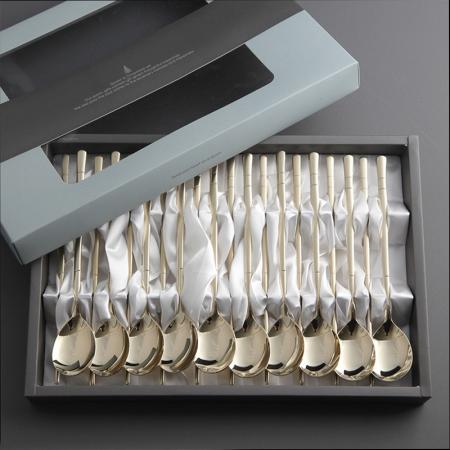 실버 24피스 스테인리스 휴대용 수저세트 고급형 실버 24피스 스테인리스 휴대용 수저세트 고급형