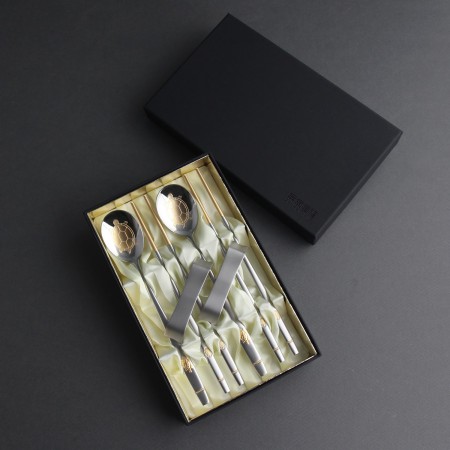 골드 2인용 스테인리스스틸 고급 숟가락 세트