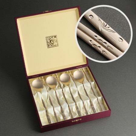 골드 로즈골드 2인용 스테인리스 젓가락 스푼 세트