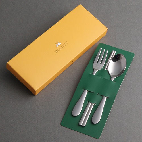 젠차일드 어린이 3종 스푼 포크 젓가락 스테인리스 식기 세트 젠차일드 어린이 3종 스푼 포크 젓가락 스테인리스 식기 세트