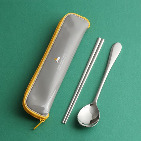 실버 양인 스테인리스 휴대용 포켓형 수저세트