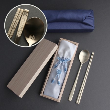 실버 3개입 스테인리스 휴대용 케이스형 숟가락젓가락세트