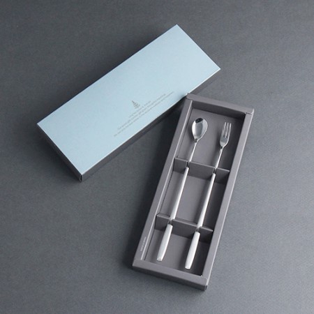 실버 스테인리스 휴대용 2P 숟가락 젓가락 세트