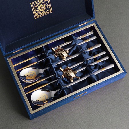 한국 전통 고급 숟가락 젓가락 세트 선물용 식기