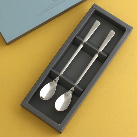 블루 투피스 스테인리스 휴대용 미니 수저세트