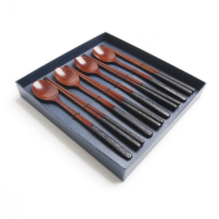 네이비 고급 스테인리스 스틸 수저세트 선물용 케이스