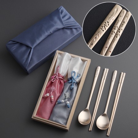 실버 스테인리스 4종세트 휴대용 캠핑 수저세트