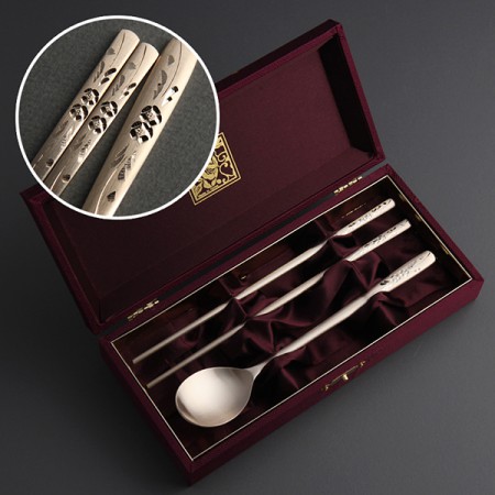 우드패턴 스테인리스 수저 2P 고급 선물세트