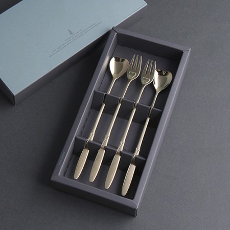 고급 골드 스테인리스 3종 캄포 숟가락 젓가락 세트