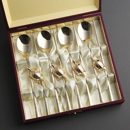 고급 골드 스테인리스 8P 수저세트