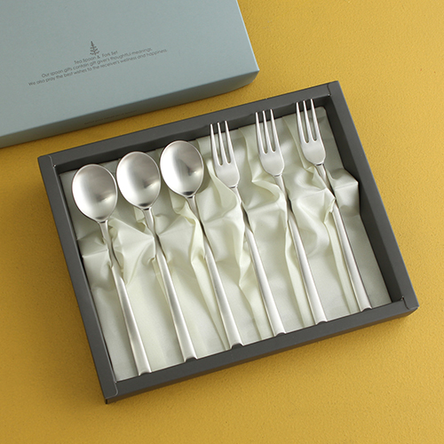화이트 12피스 스테인리스 포크 나이프 스푼 세트