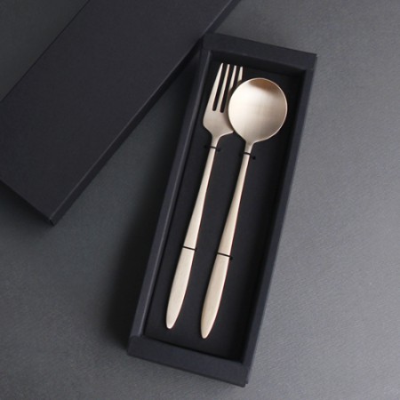 실버 4피스 휴대용 스테인리스 스틸 스푼포크세트