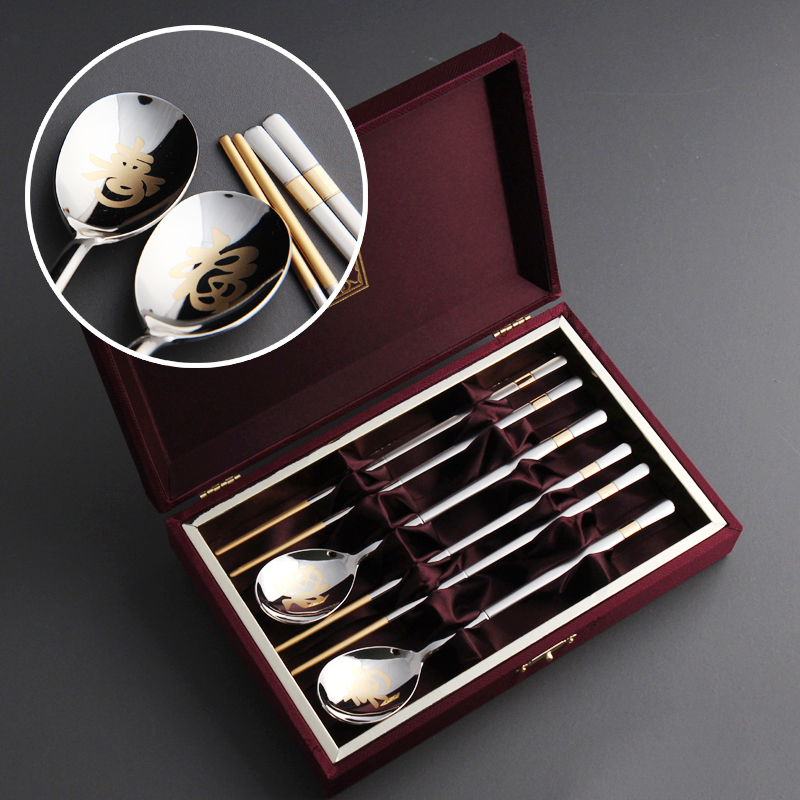 수북24K금도금 골드 4인용 수저세트 고급선물용 커트러리