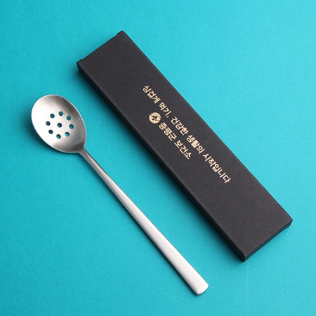 화이트 실버 스테인리스 국자 세트 케이스