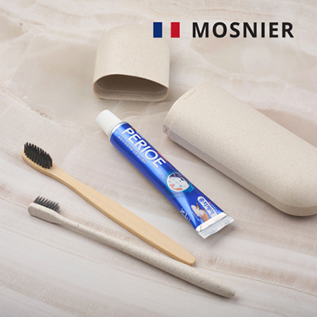 화이트 휴대용 캡형 미니 여행용 치약칫솔세트