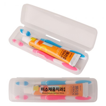 컬러풀 휴대용 캡형 칫솔 치약 여행 세트