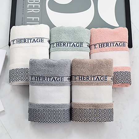 리버테이지 스트라이프 패턴 면 40수 실용 항균 수건