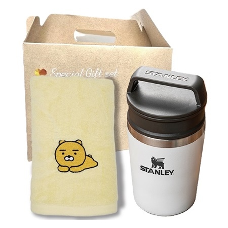 스탠리 텀블러 진공미니머그 카카오세면타올 여행용 2종세트 판촉물 제작