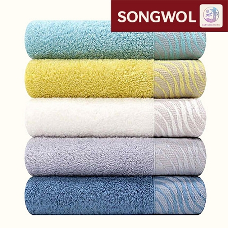 송월 샤보렌 순면 자카드 리프패턴 프리미엄 수건