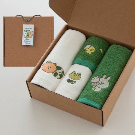 수건답례품 제작 국내산 무한타올 라인 그린뱀부 자수 세면&핸드 4P 박스포함 수건답례품 제작 국내산 무한타올 라인 그린뱀부 자수 세면&핸드 4P 박스포함