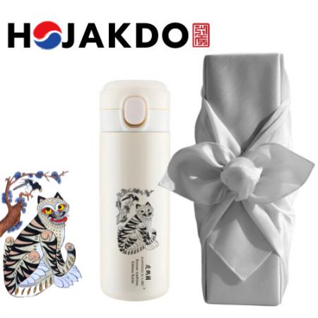 한국전통 호랑이 무늬 원터치 텀블러 420ml