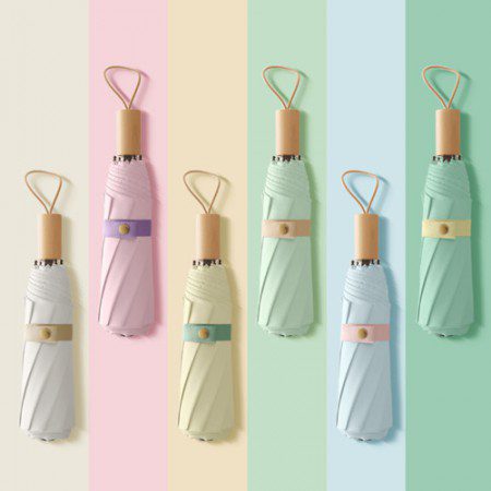 튼튼하고 가벼운 파스텔 원목 3단 양우산 판촉물 제작 튼튼하고 가벼운 파스텔 원목 3단 양우산 판촉물 제작