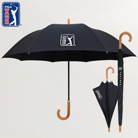 PGA 70수동 블랙우드핸들 슬라이드 장우산 판촉물 제작
