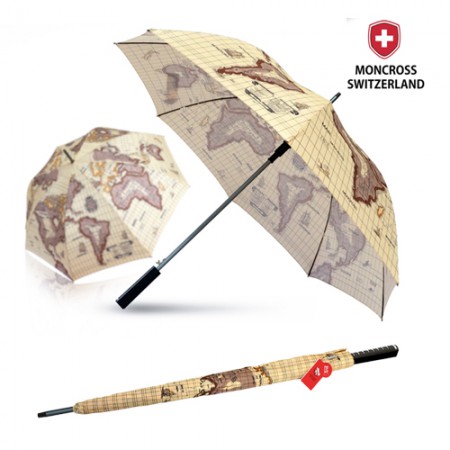 몽크로스 스위스 지도 패턴 3단 자동 접이식 우산 몽크로스 스위스 지도 패턴 3단 자동 접이식 우산