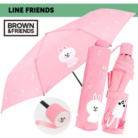 우산제작 라인프렌즈 3단수동 패턴코니 홍보물