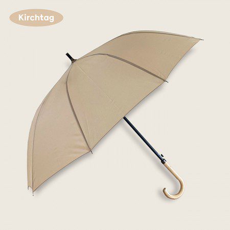 우산제작 키르히탁 65 10k 소프트파스텔 나무곡자우산홍보물 베이지