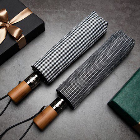 루티네 체크우드 3단우산 답례품제작