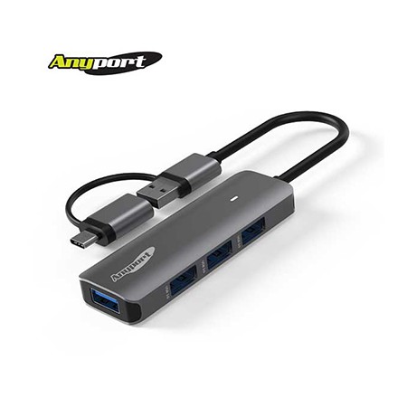 그레이 멀티포트 고속충전 컴팩트 휴대형 USB허브 그레이 멀티포트 고속충전 컴팩트 휴대형 USB허브