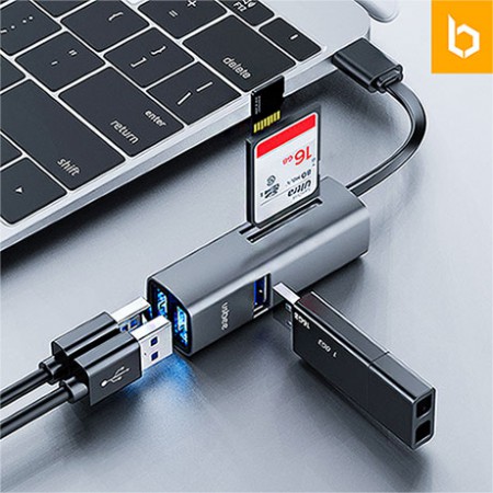 실버 5 in 1 컴팩트 멀티포트 USB허브