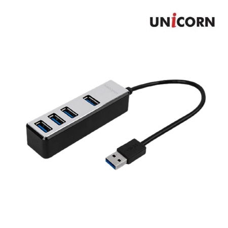 블랙 4포트 컴팩트 USB 허브 멀티탭