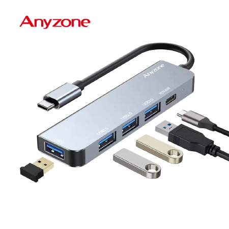 실버 USB 3.0 다기능 5포트 슬림형 허브 실버 USB 3.0 다기능 5포트 슬림형 허브