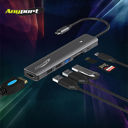 블랙 컬러 멀티포트 USB 허브 고속전송