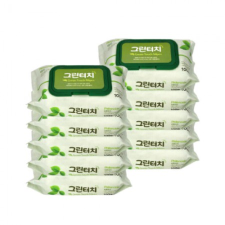 그린티지 100매 천연성분 휴대용 캡형 물티슈