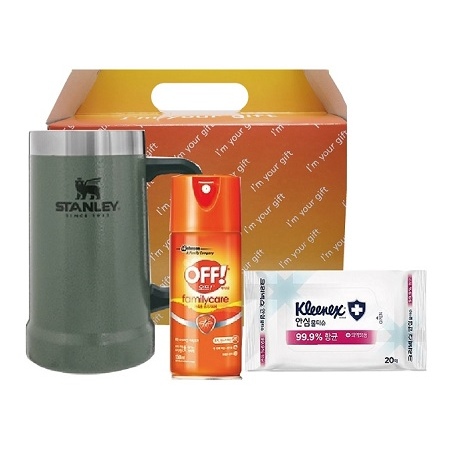 가족안심 3종세트 스탠리 텀블러 빅머그컵709ml+한국존슨 모기기피제+크리넥스 안심물티슈 홍보물품제작 가족안심 3종세트 스탠리 텀블러 빅머그컵709ml+한국존슨 모기기피제+크리넥스 안심물티슈 홍보물품제작